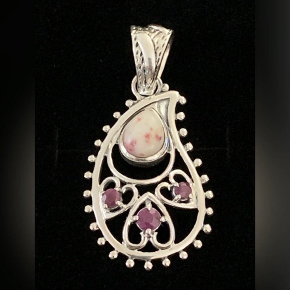 Artisan Collection of India Rosalinda And Ruby Sterling Silver Pendant